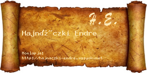 Hajnáczki Endre névjegykártya