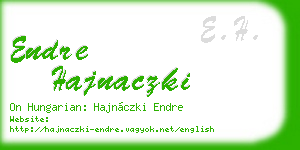 endre hajnaczki business card